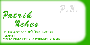 patrik mehes business card